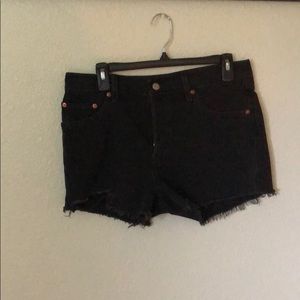 Levi’s black denim shorts